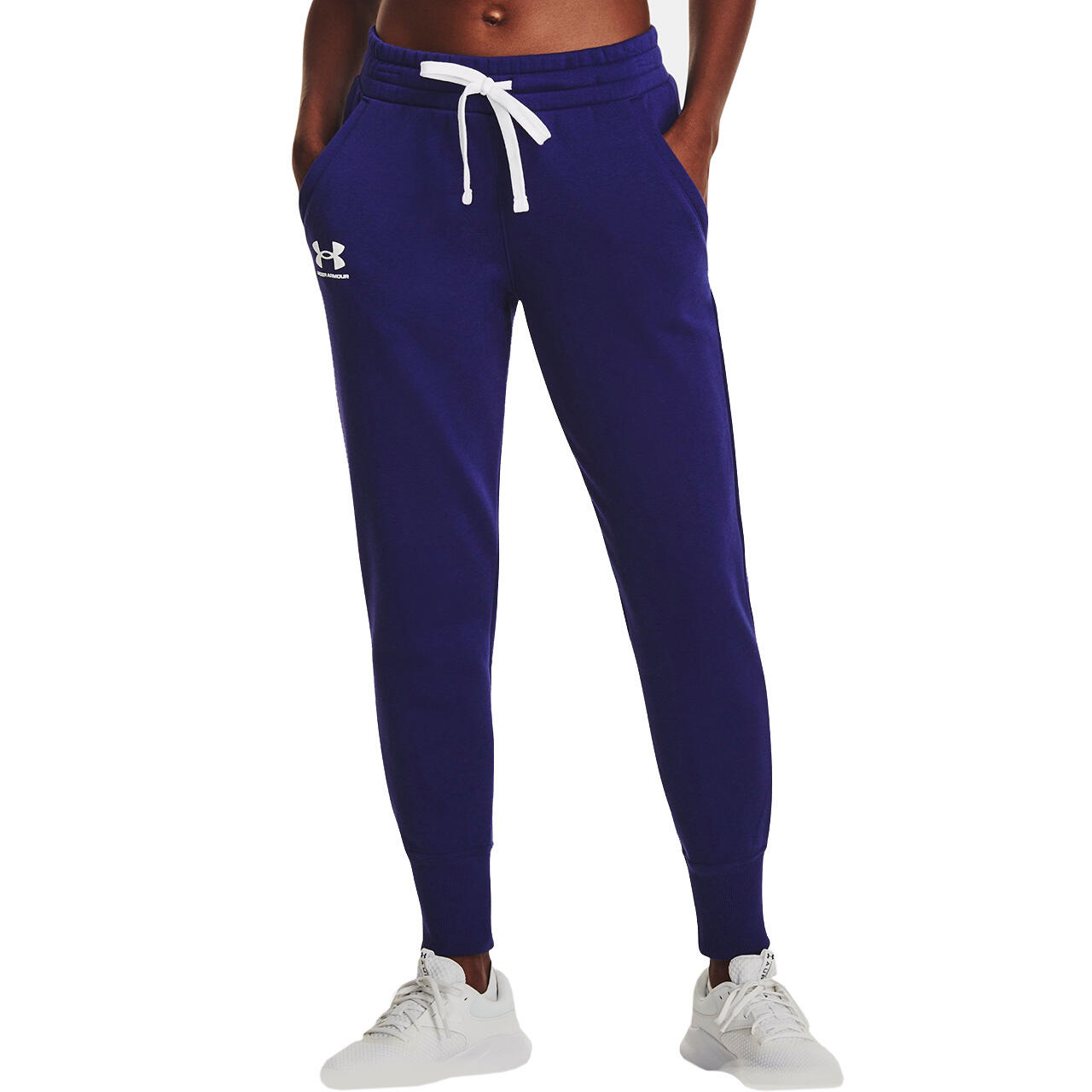 Pantaloni Da Jogging Donna Under Armour Rival Blu Navy 3/5