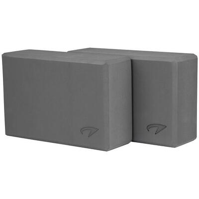 Yoga blok set van 2 - foam - grijs