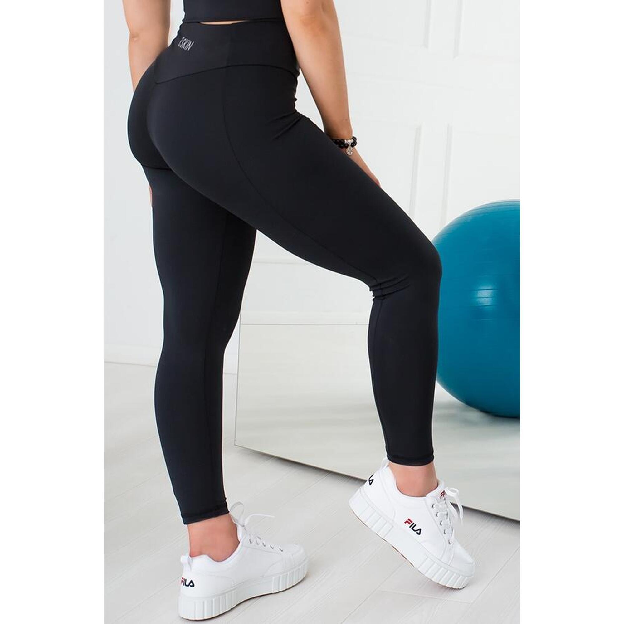 Czarne legginsy damskie z wysokim stanem Be Stronger ultra soft