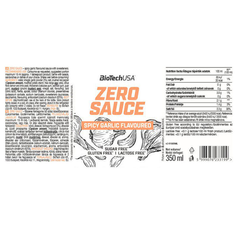 BioTechUSA Zero Sauce Ajo Picante 350 Ml