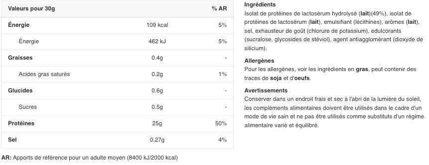 Whey hydrolysée - ISO 100 Hydrolyzed - Banane Douce 2/2