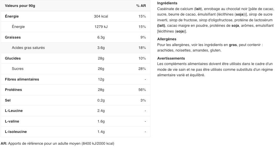 Barres protéinées - Super Mass Gainer Bar - Chocolat Boite de 10 2/7