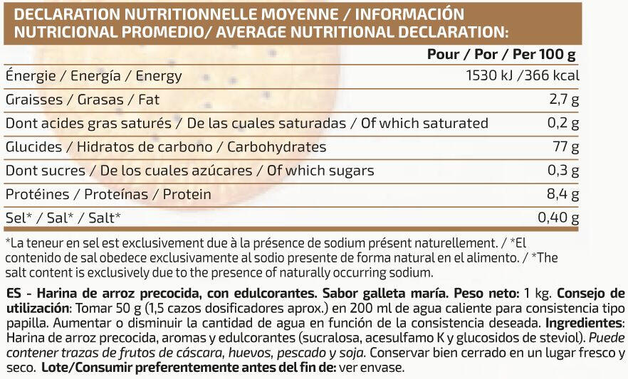 Rice Cream (Crema de Arroz) - 1Kg Galletas Maria IO.Genix 2/3