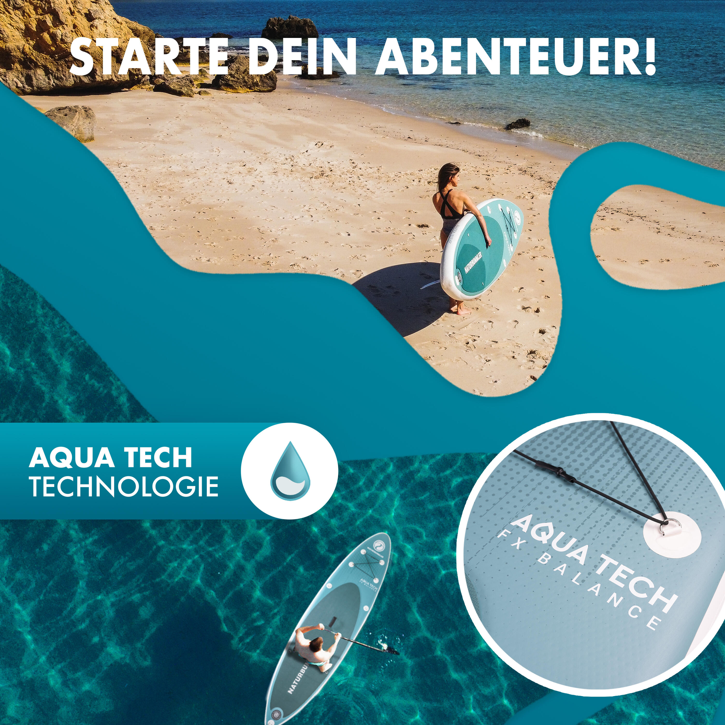 SUP Stand Up Paddle Board Set aufblasbar inkl. Paddel & Pumpe 330cm 4/8