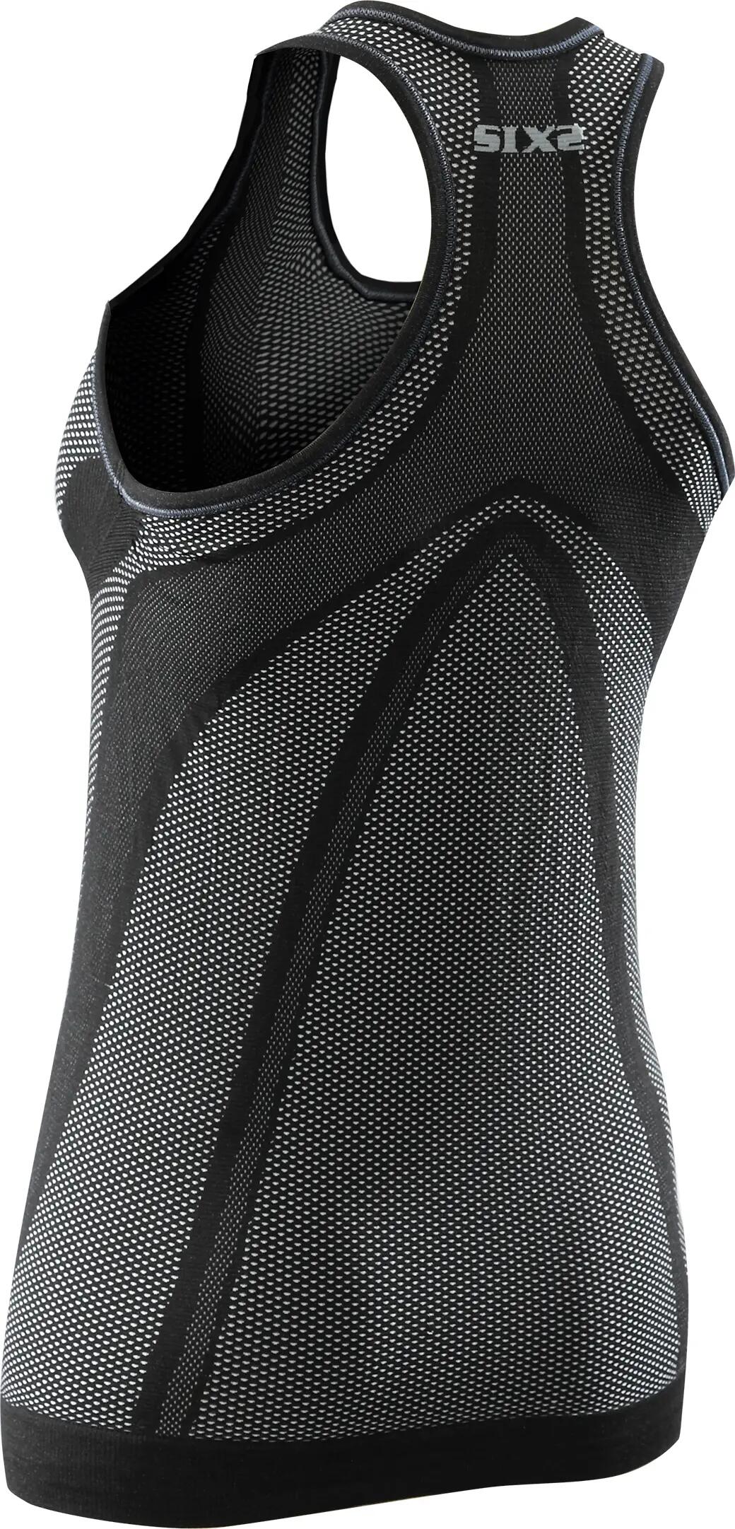 Camiseta Interior de Ciclismo para Mujer SIXS Negra Adaptable 2/5