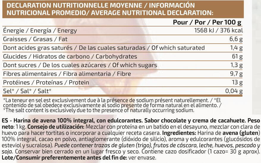 Farine d´Avoine - 1 kg Chocolat Crème de Cacahuète de IO.Genix 2/3