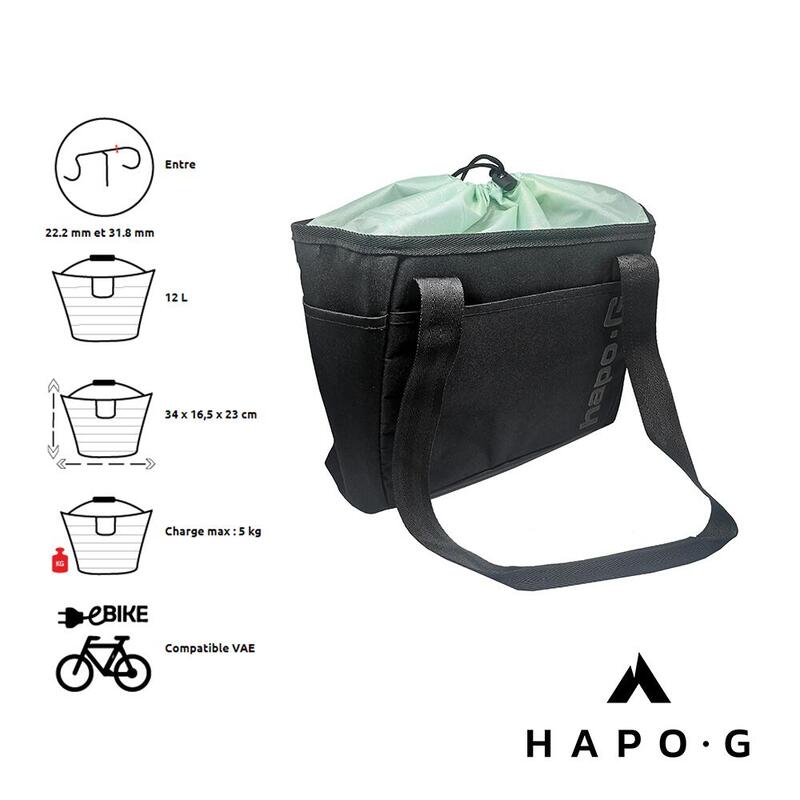 Panier Shopping Fixation DMTS compatible E-Bike Hapo-G