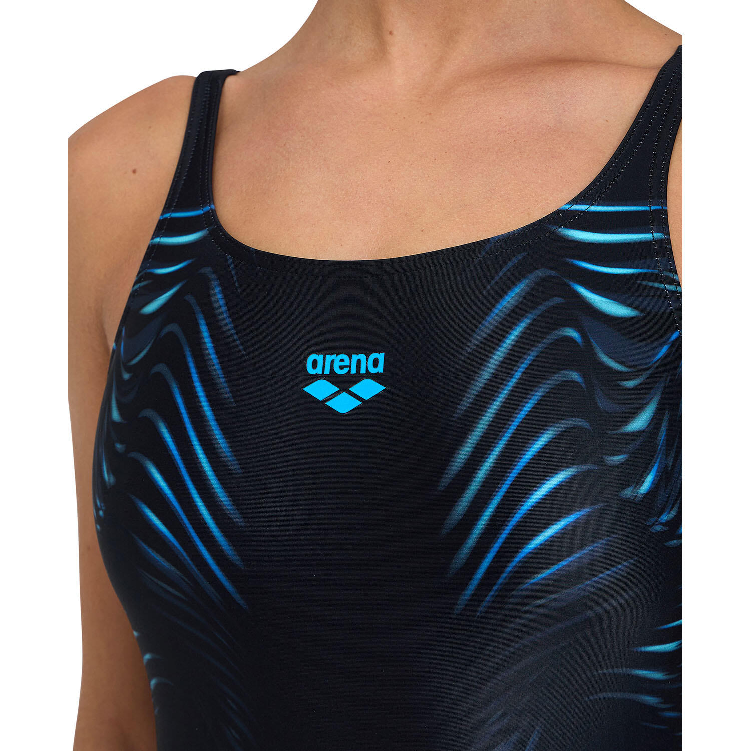 ARENA Donne – Costume Intero Imprint U Back – Sportivo, MaxFit Eco, Protezione UV 50+ – Nero/Colore