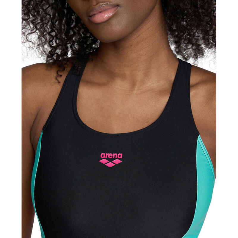 Arena W Maillot de Bain Modulaire Dos V Noir-Turquoise