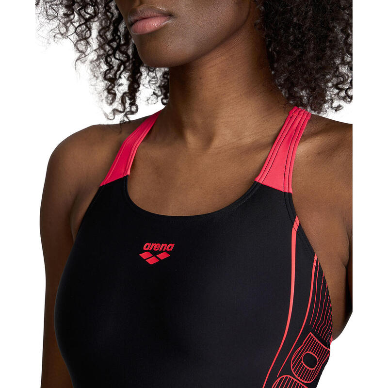 Arena W Dreamy Swim Pro Back Black-Fluo-Red