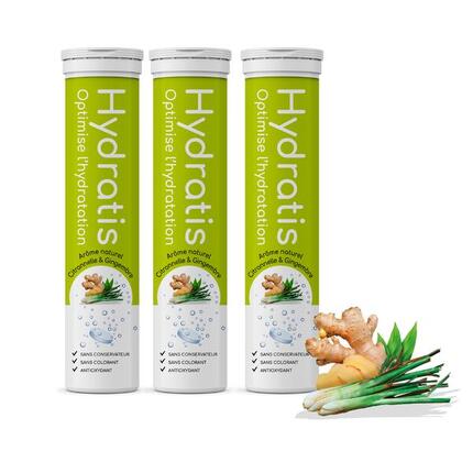 COFFRET 3x TUBES de CITRONNELLE-GINGEMBRE, boisson hydratation