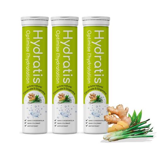 COFFRET 3x TUBES de CITRONNELLE-GINGEMBRE, boisson hydratation
