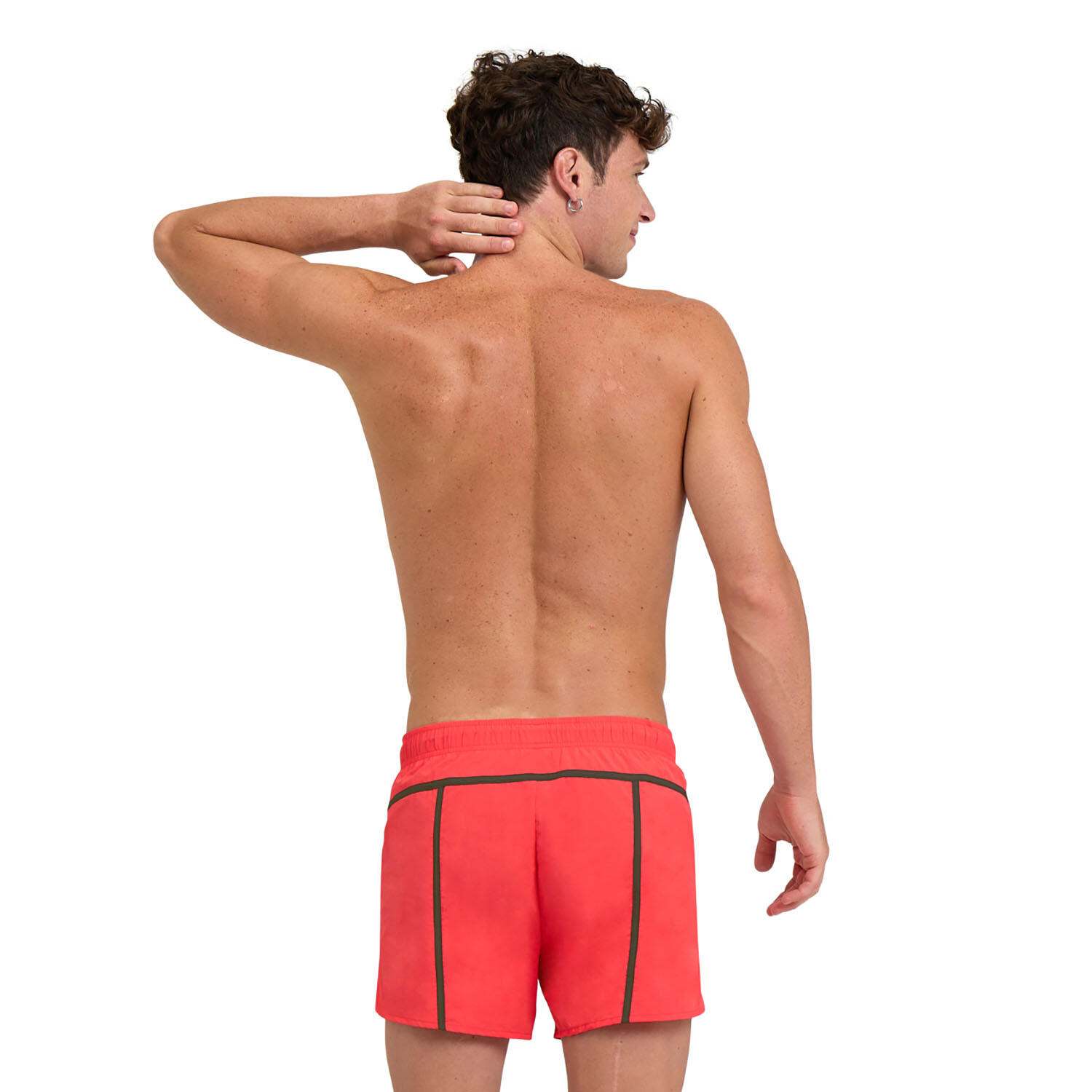 Arena Heren Zwembroek M Pro-File Beach X-Short Flou Red-Dark Olive 2/5