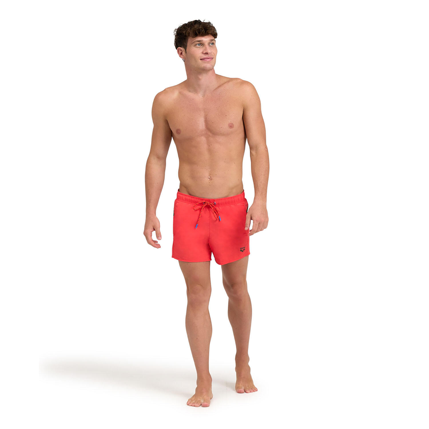Arena Heren Zwembroek M Pro-File Beach X-Short Flou Red-Dark Olive 3/5