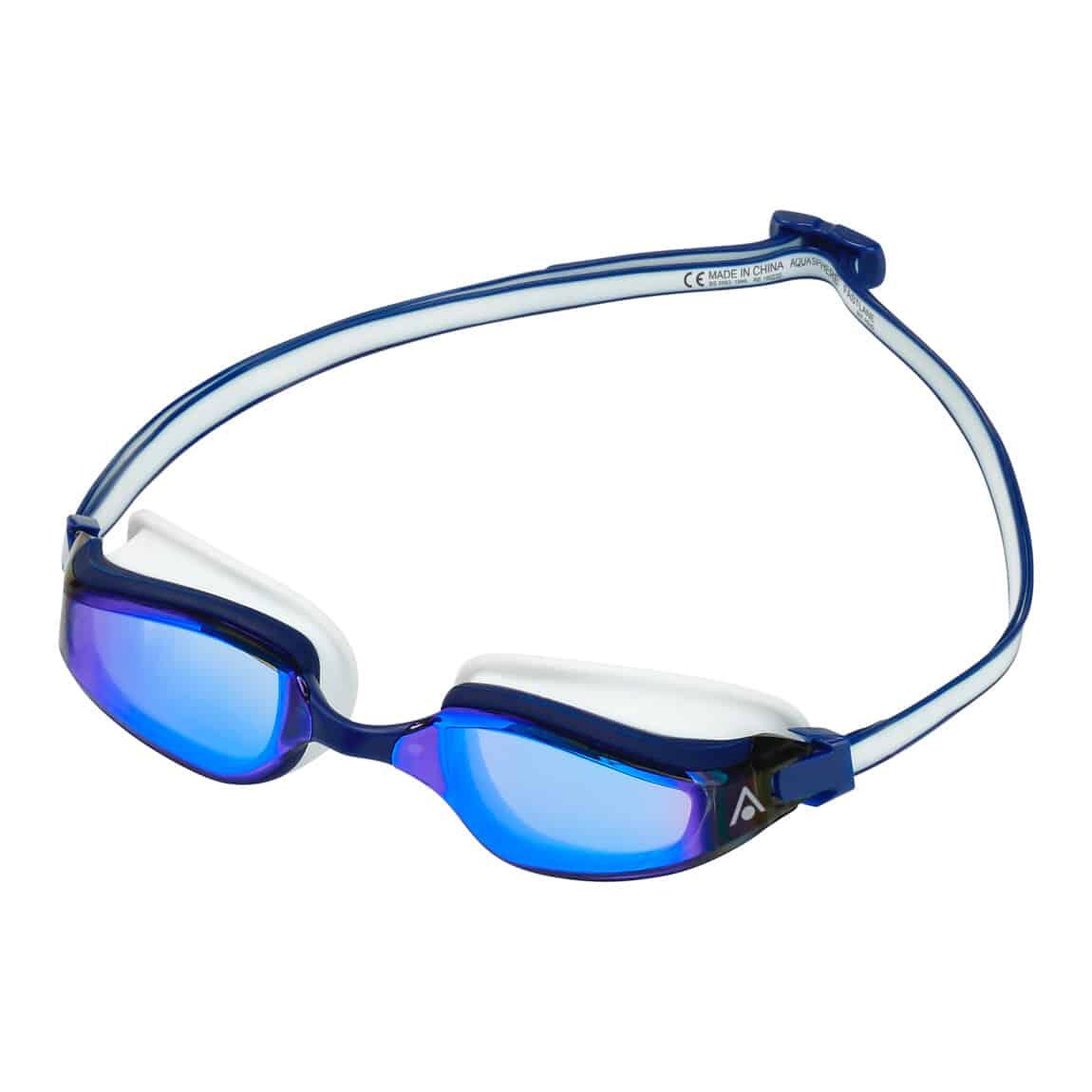 Óculos de natação Aquasphere Fastlane Azul Titanium Mirror Azul/Branco