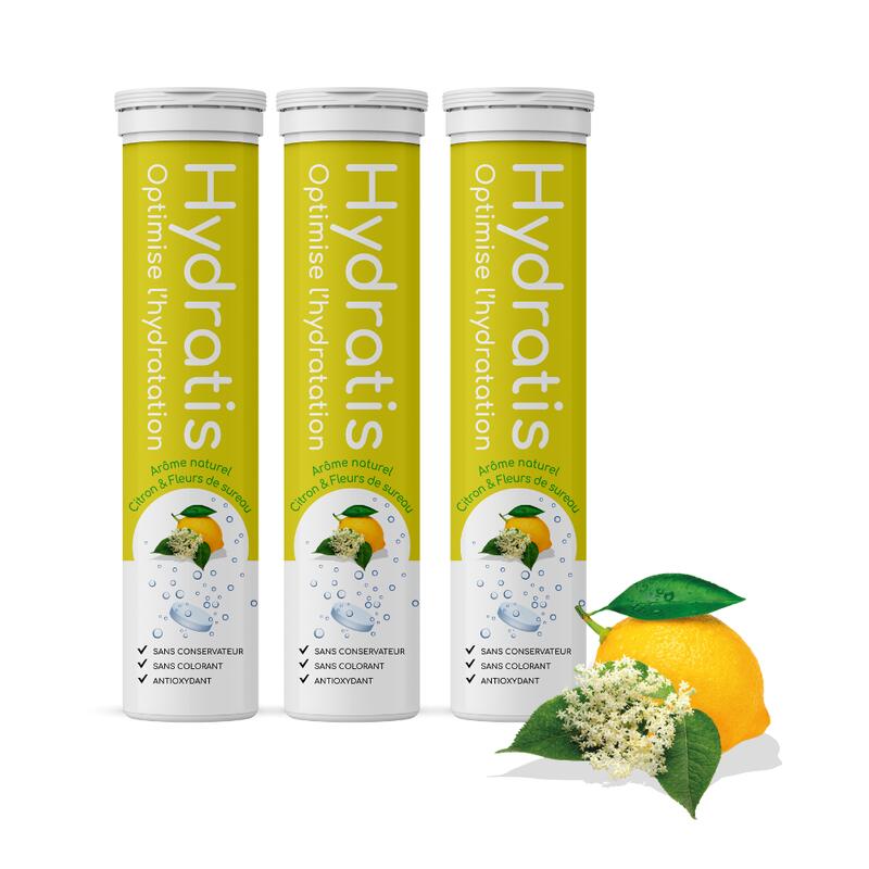 COFFRET 3x TUBES de CITRON FLEURS DE SUREAU, boisson hydratation