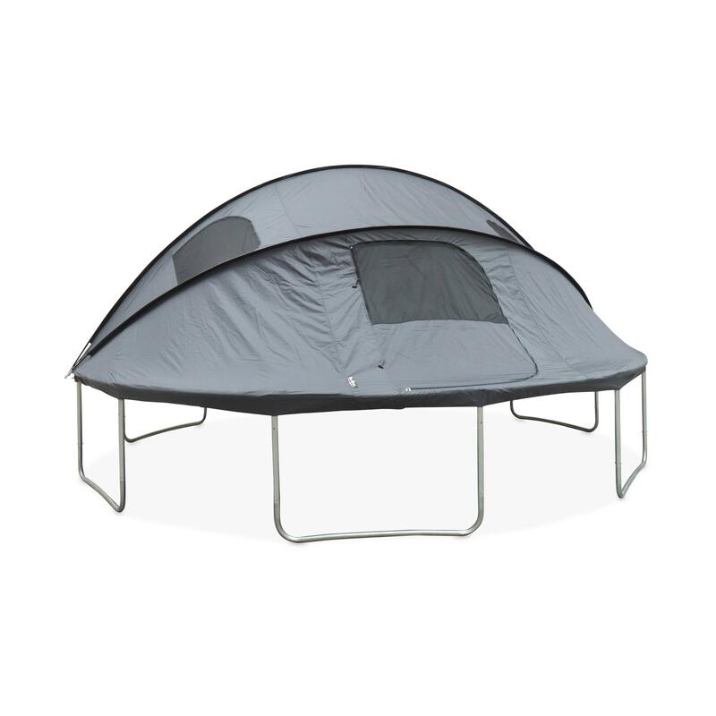 Trampoline 490cm gris avec pack d'accessoires + Tente I sweeek