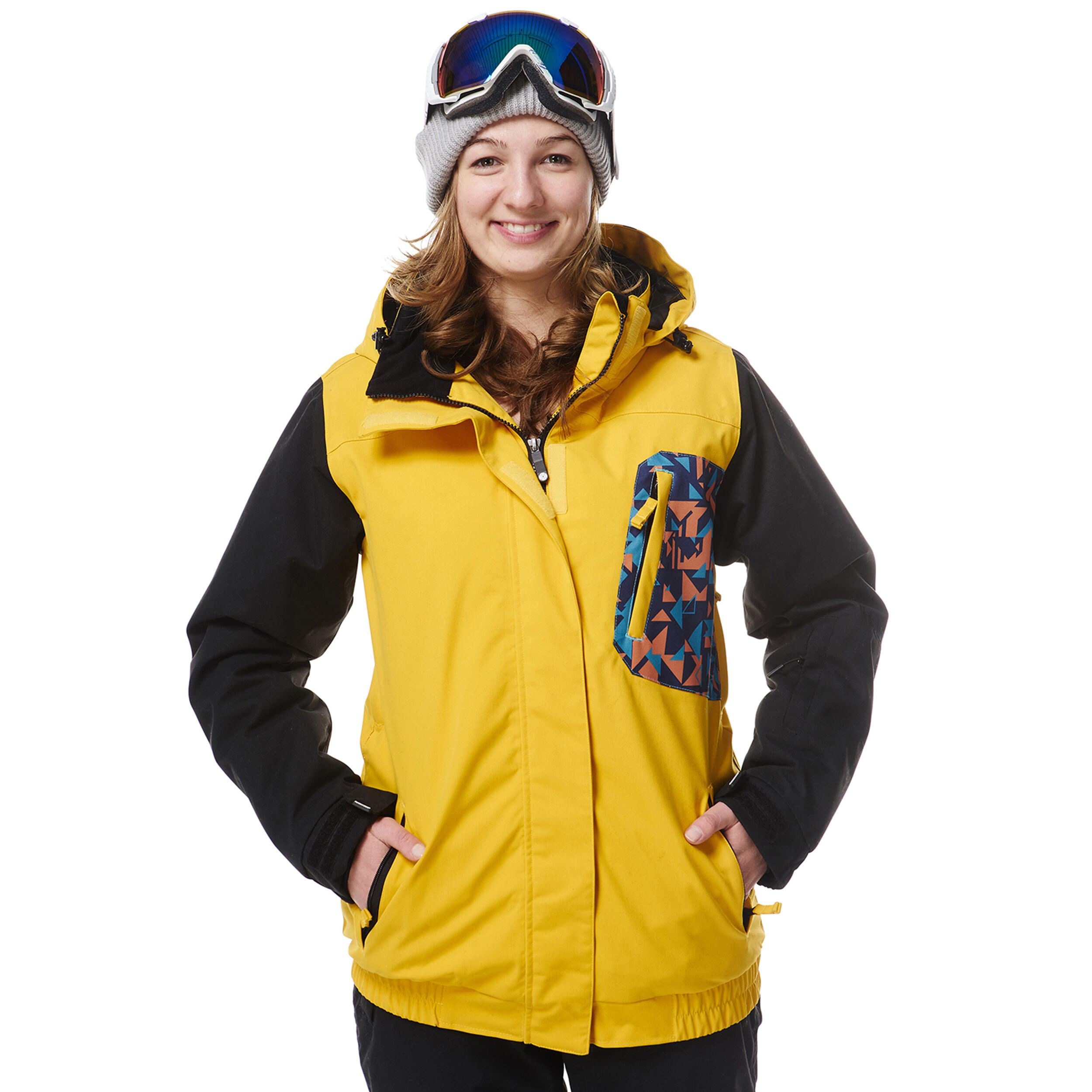 Ski-/Snowboardjacke Damen - BEBOP - mustard black 1/5