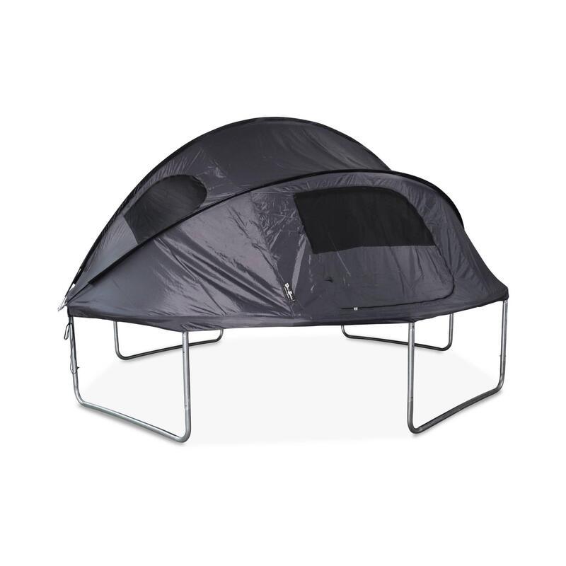 Trampoline 370 gris avec accessoires + tente | sweeek