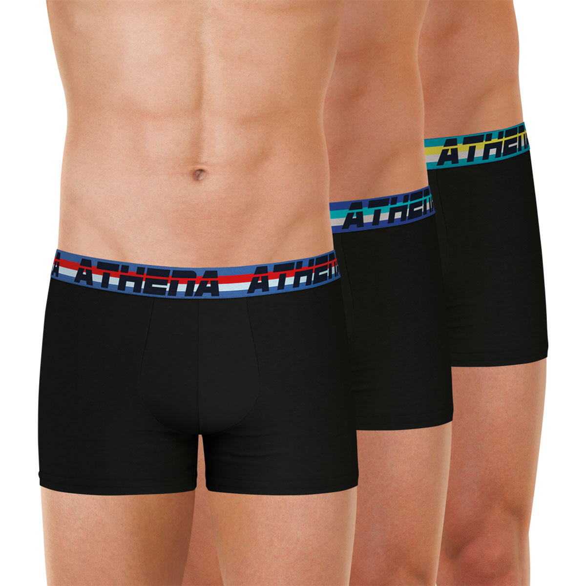 Athena - Lot De 3 Boxers Homme 720 Stretch Coton - Caleçon - Noir - 52 2xl - Decathlon