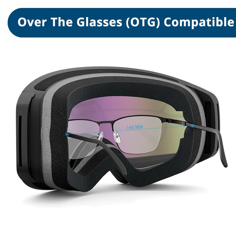 Carver blauwe skibril & snowboardbril - anti-fog & UV400 - magnetisch - OTG