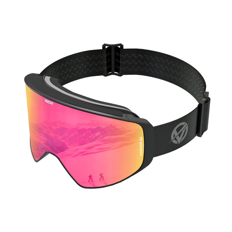 Carver roze skibril & snowboardbril - anti-fog & UV400 - magnetisch