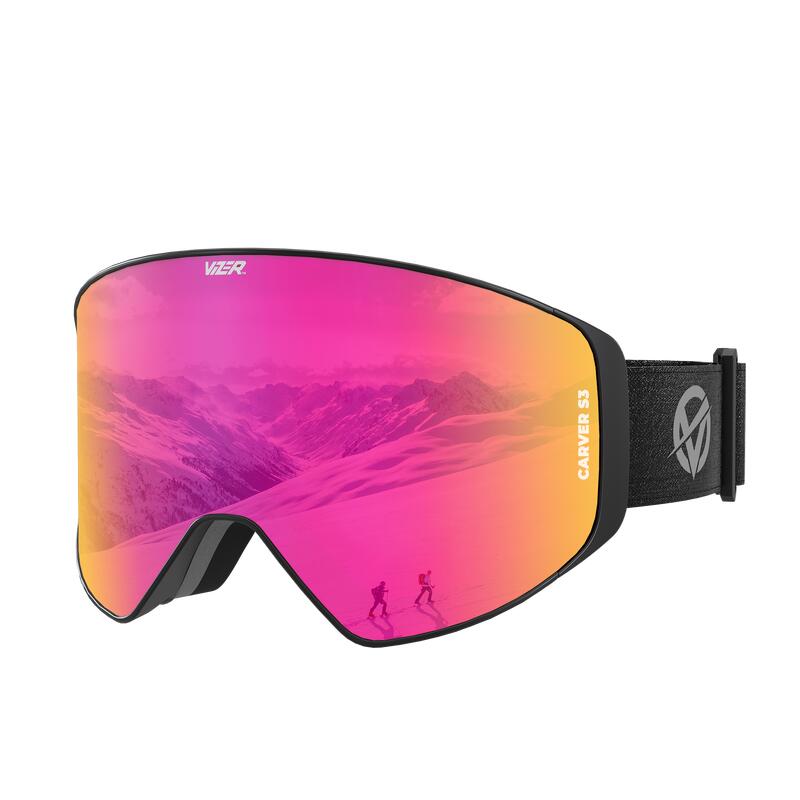 Carver rosa skibrille & snowboardbrille - anti-zahn - magnetische Linsen