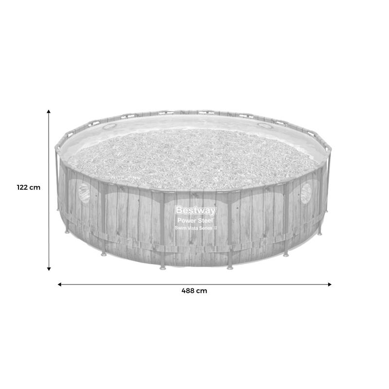 Piscine hors sol hublots intégrés 4,8mx1,22m couleur boislsweeek