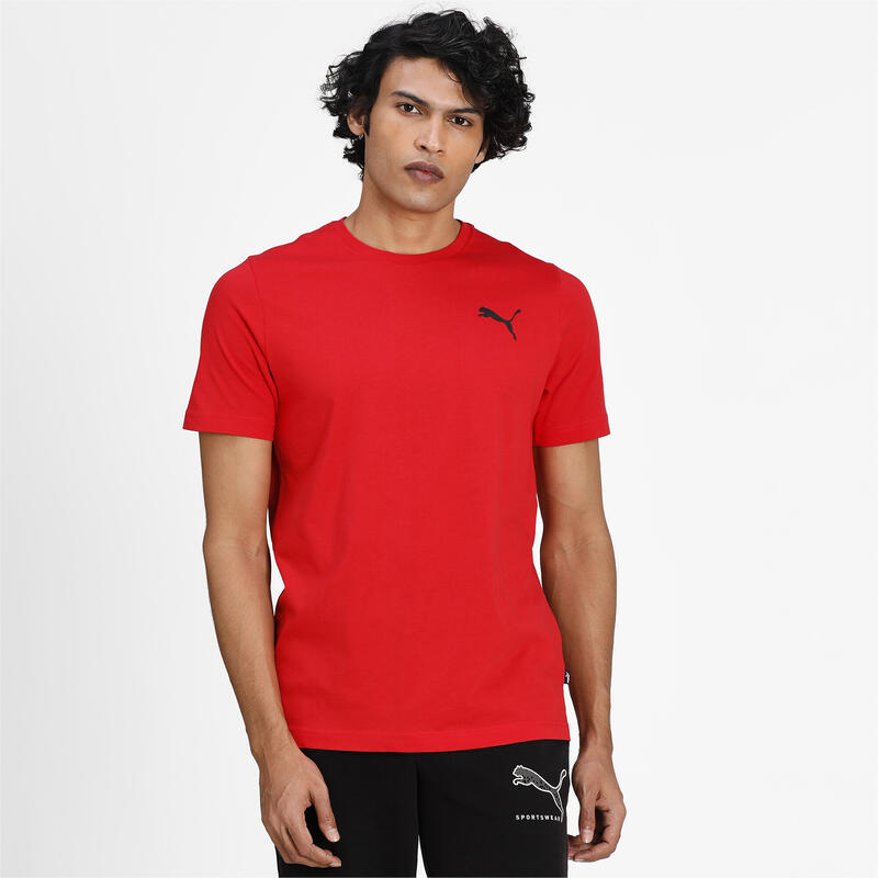 T-shirt à logo Essentials Homme PUMA High Risk Red Cat