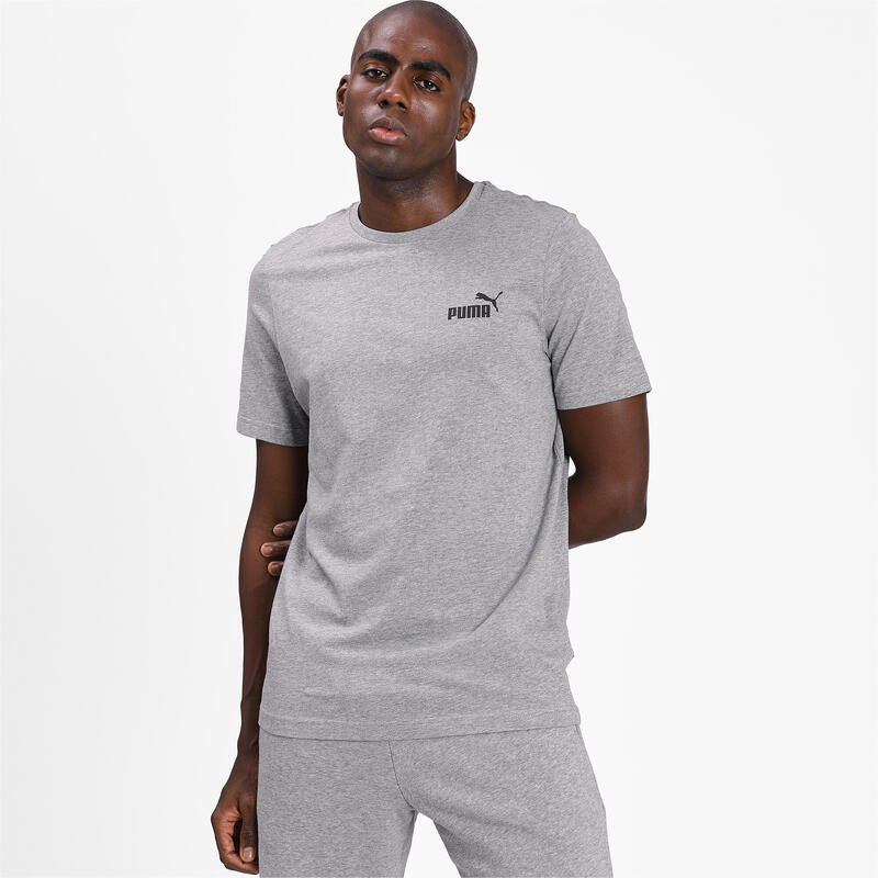 Camiseta Essentials Small Logo Hombre PUMA Medium Gray Heather