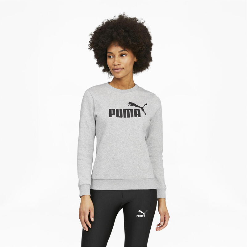 Essentials trui met ronde hals en logo voor dames PUMA Light Gray Heather