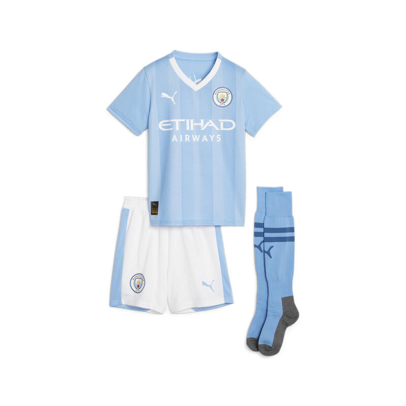 Divisa Manchester City F.C. Home Mini da ragazzi PUMA Team Light Blue White