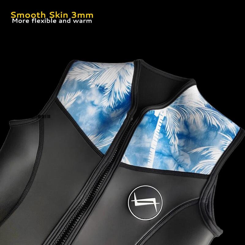 3mm印刷女士潛水背心潛水衣水上運動 - 黑色