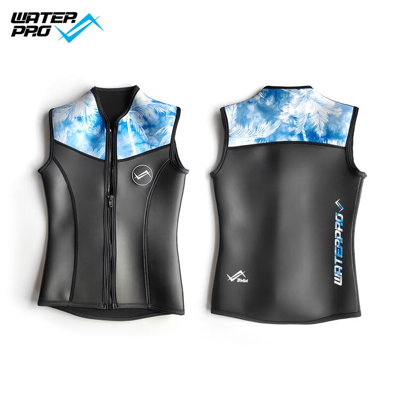 3mm Printed Woman Vest Scuba Diving Water Sports - Black