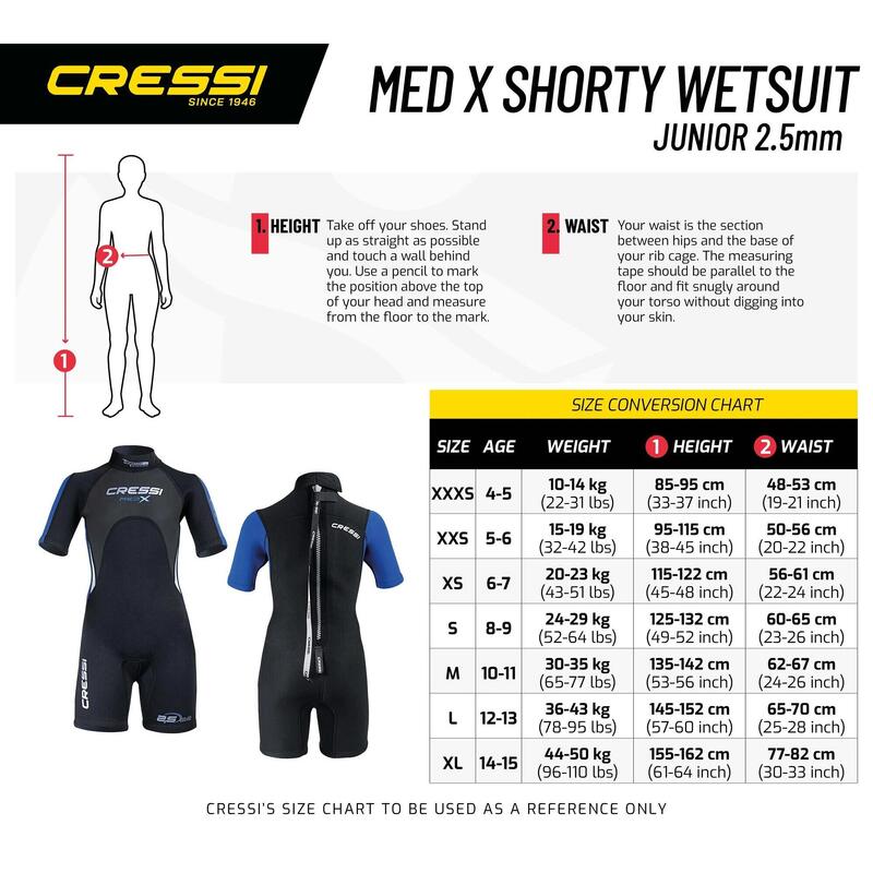 Med X Junior Shorty Wetsuit 2.5 mm - Black