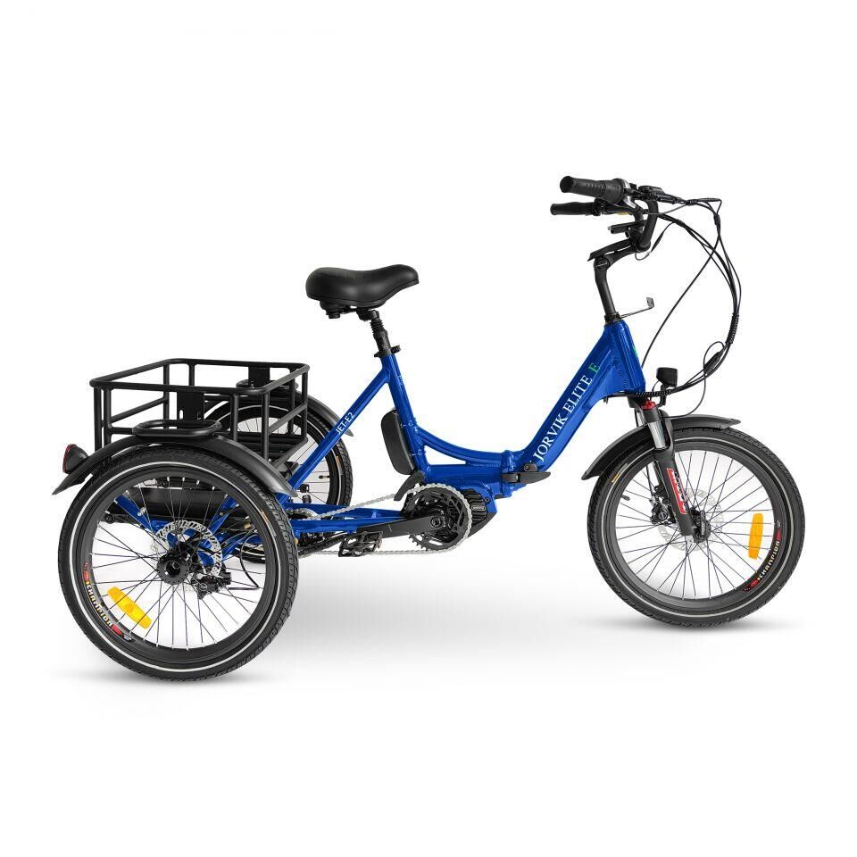 JORVIK TRICYCLES Elite Mid-Drive Dual Battery Electric Folding Tricycle JET-E2