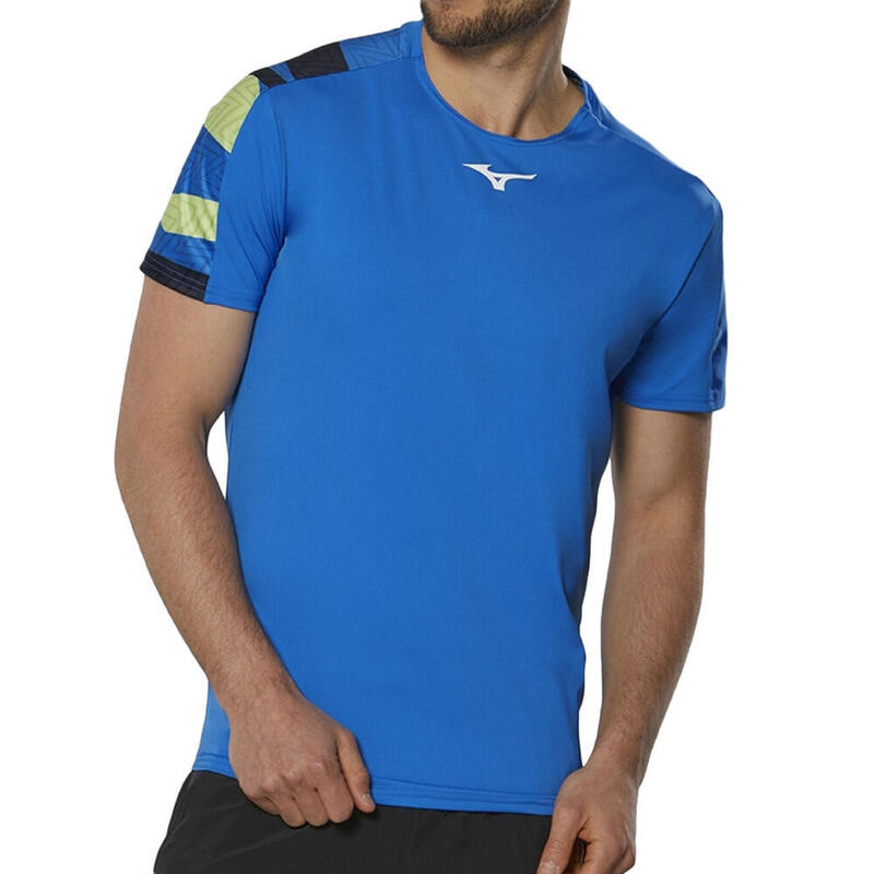 T-shirt technique Bleu Homme Mizuno Tennis Shadow