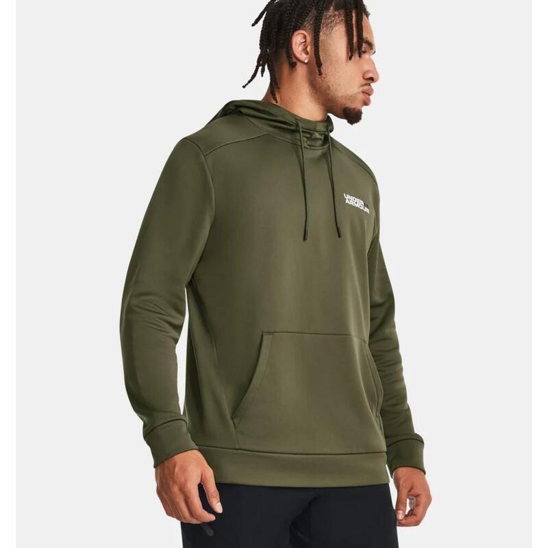 SWEAT À CAPUCHE FLEECE KAKI UNDER ARMOUR  Vert