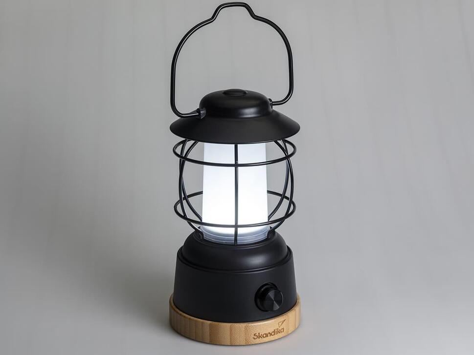 Lampa kempingowa LED Kiruna Jord, czarna, z powerbankiem