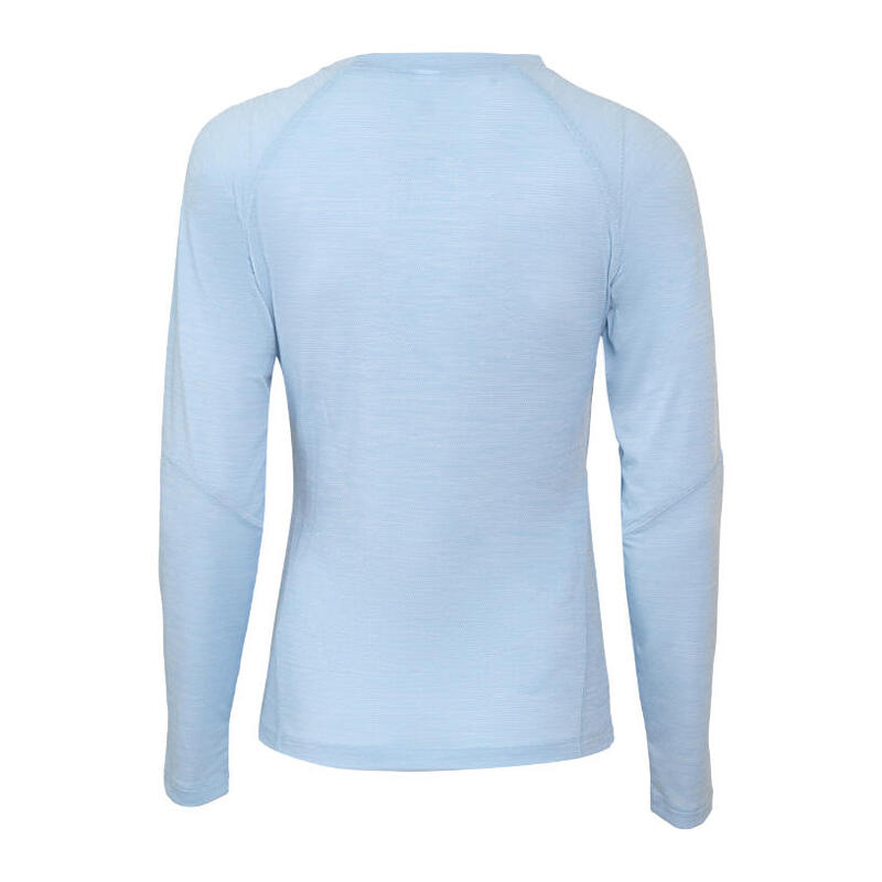 LADIES LOGO LONG SLEEVES QUCIK DRY TOP - LIGHT BLUE