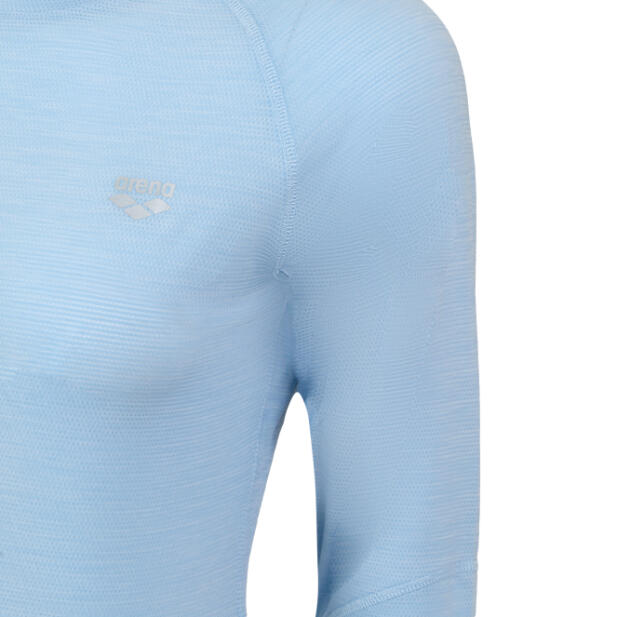 LADIES LOGO LONG SLEEVES QUCIK DRY TOP - LIGHT BLUE