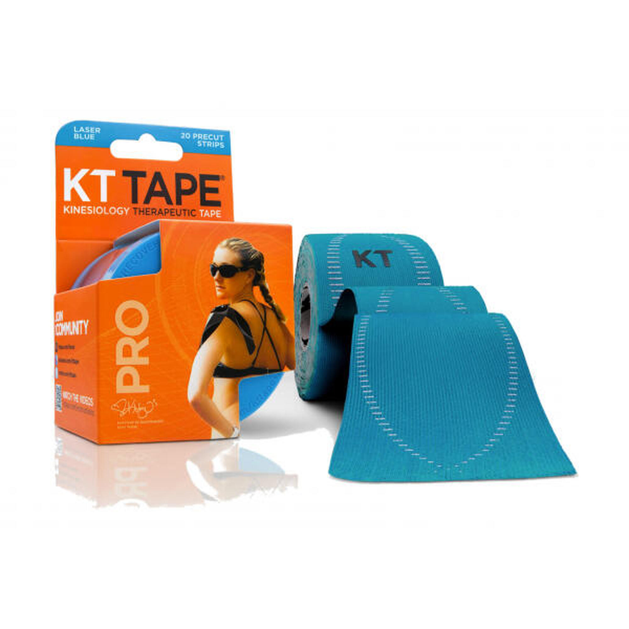Kt Tape - 20 Bandes Pré-coupées Kt Tape Laser Blue - Bande De Kinésiologie - Bleu - Taille Unique - Decathlon
