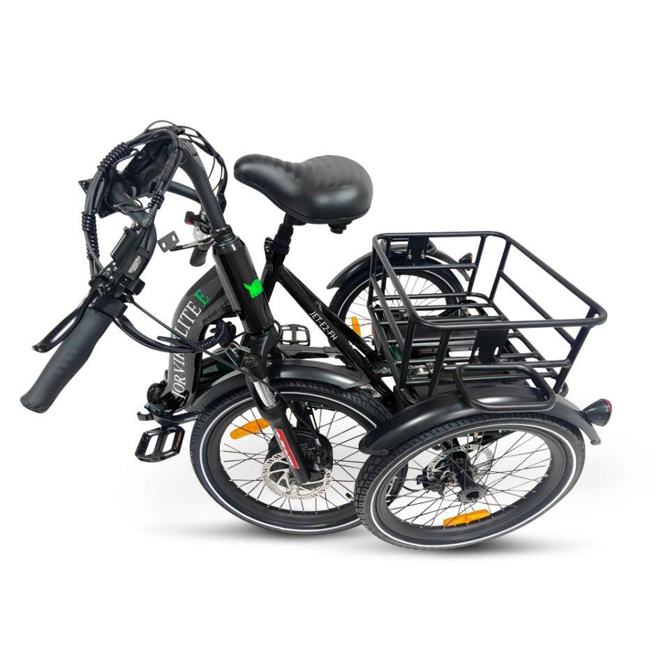 Elite Front Hub Dual Battery Electric Folding Tricycle JET E2FH JORVIK TRICYCLES Decathlon