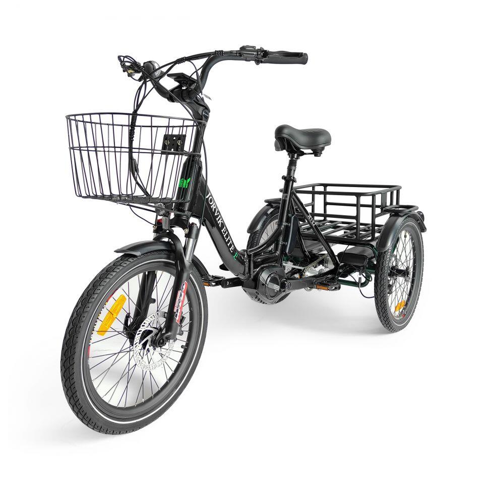 Elite MidDrive Dual Battery Electric Folding Tricycle JETE2 JORVIK TRICYCLES Decathlon