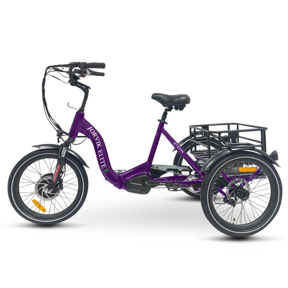 JORVIK TRICYCLES Elite Front Hub Dual Battery Electric Folding Tricycle JET-E2FH