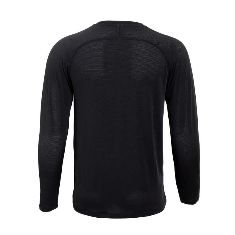 MEN LOGO LONG SLEEVES QUCIK DRY TOP - BLACK