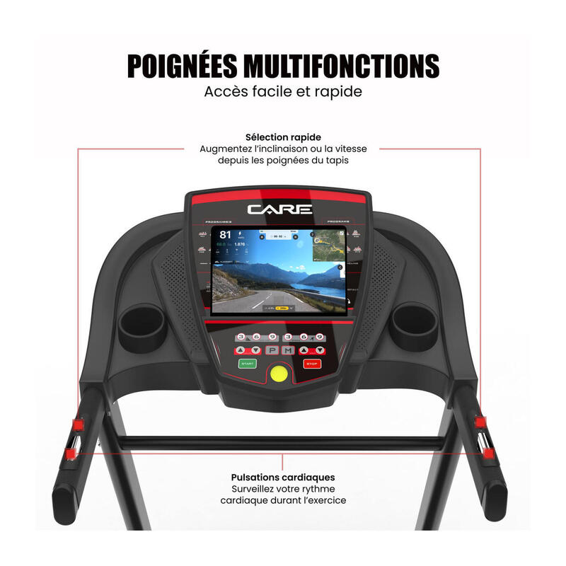 Tapis de course connecté - 18km/h - CARE - JOG RUNNER - KINOMAP