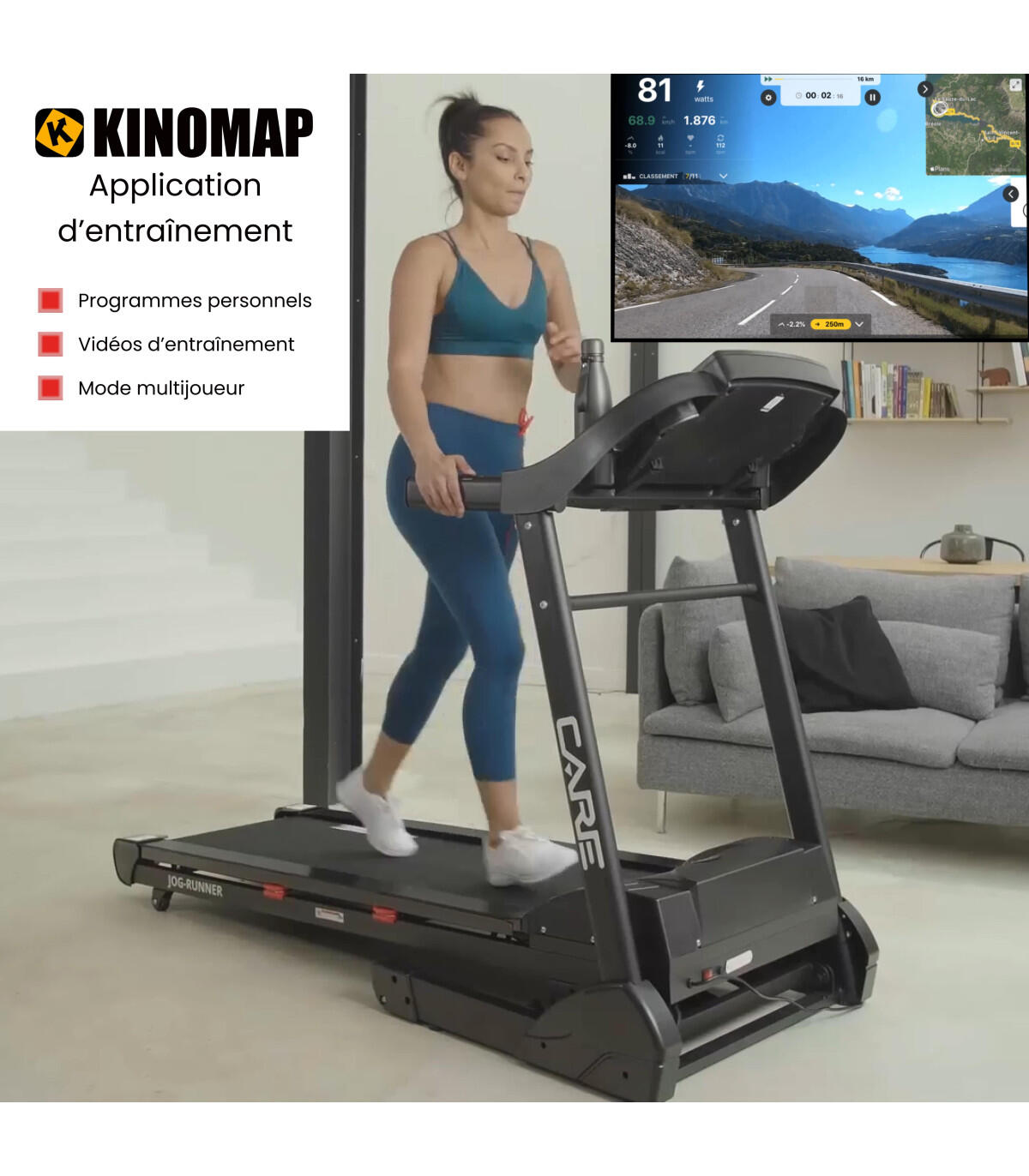 Verbonden loopband - 18 km/u - CARE - Jog runner - KINOMAP 2/7