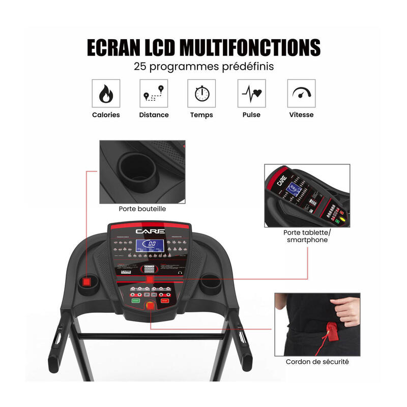 Tapis de course connecté - 18km/h - CARE - JOG RUNNER - KINOMAP