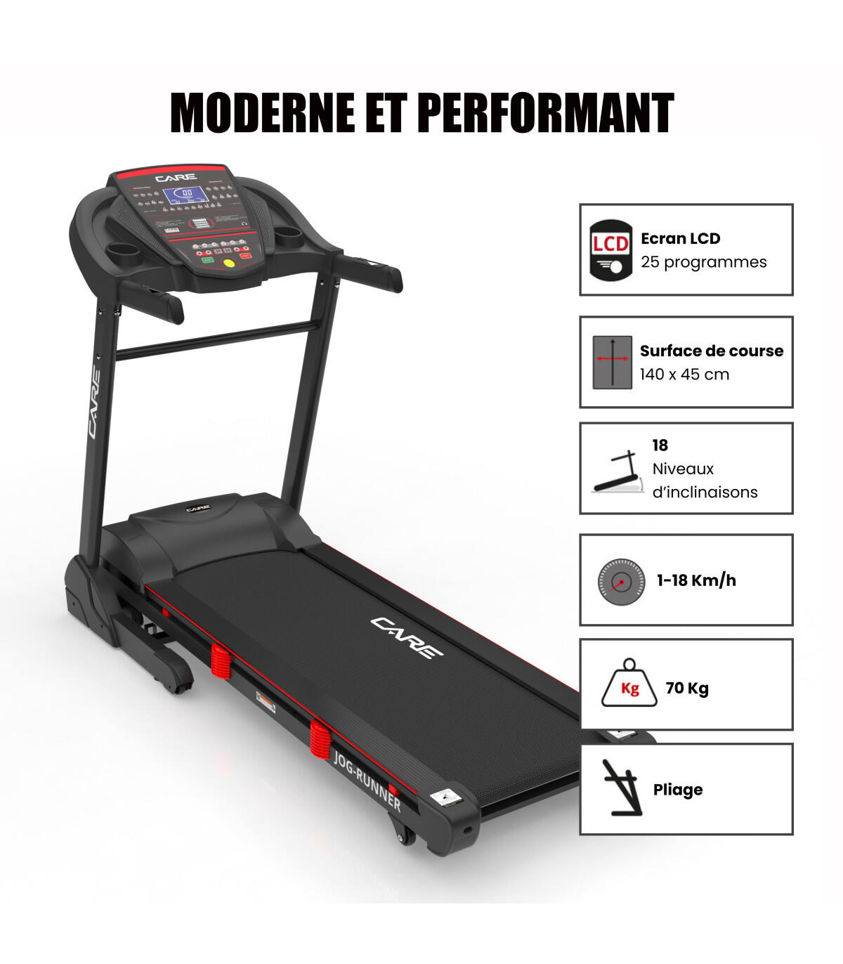 Verbonden loopband - 18 km/u - CARE - Jog runner - KINOMAP 3/7